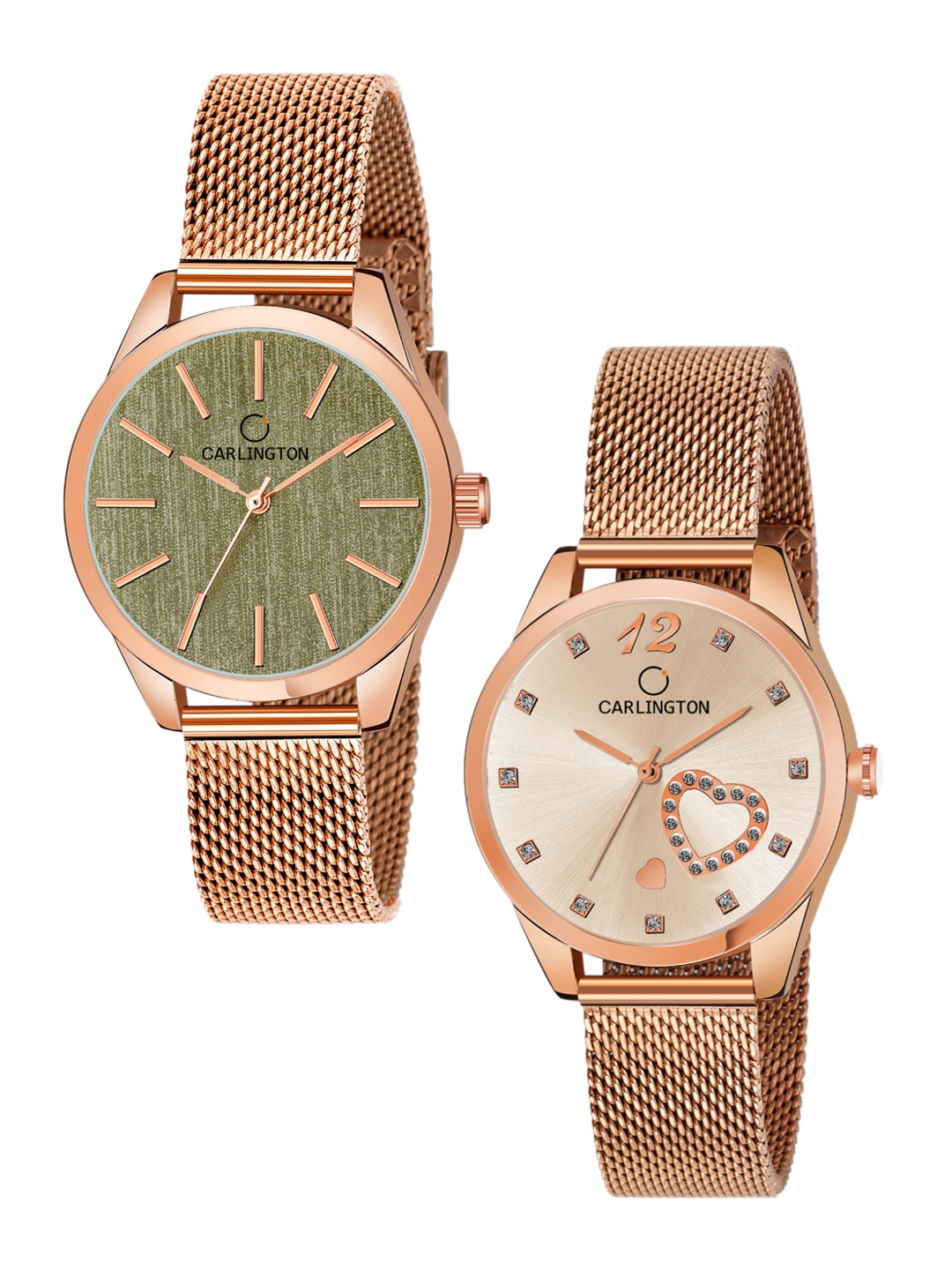CARLINGTON Pack Of 2 Unisex Multicoloured Analogue Watch CT2001 RoseGreen-CT2006 RoseGold, Multi
CARLINGTON Pack Of 2 Unisex Multicoloured Analogue Watch CT2001 RoseGreen-CT2006 RoseGold, Multi