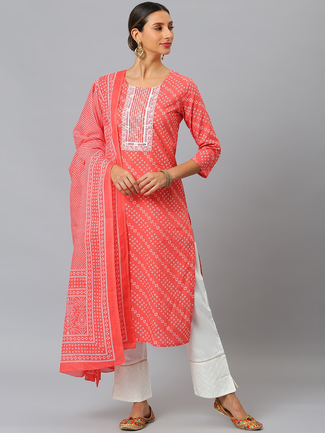 SIAH Women Pink Striped Regular Mirror Work Pure Cotton Kurta with Trousers & With Dupatta
SIAH Women Pink Striped Regular Mirror Work Pure Cotton Kurta with Trousers & With Dupatta