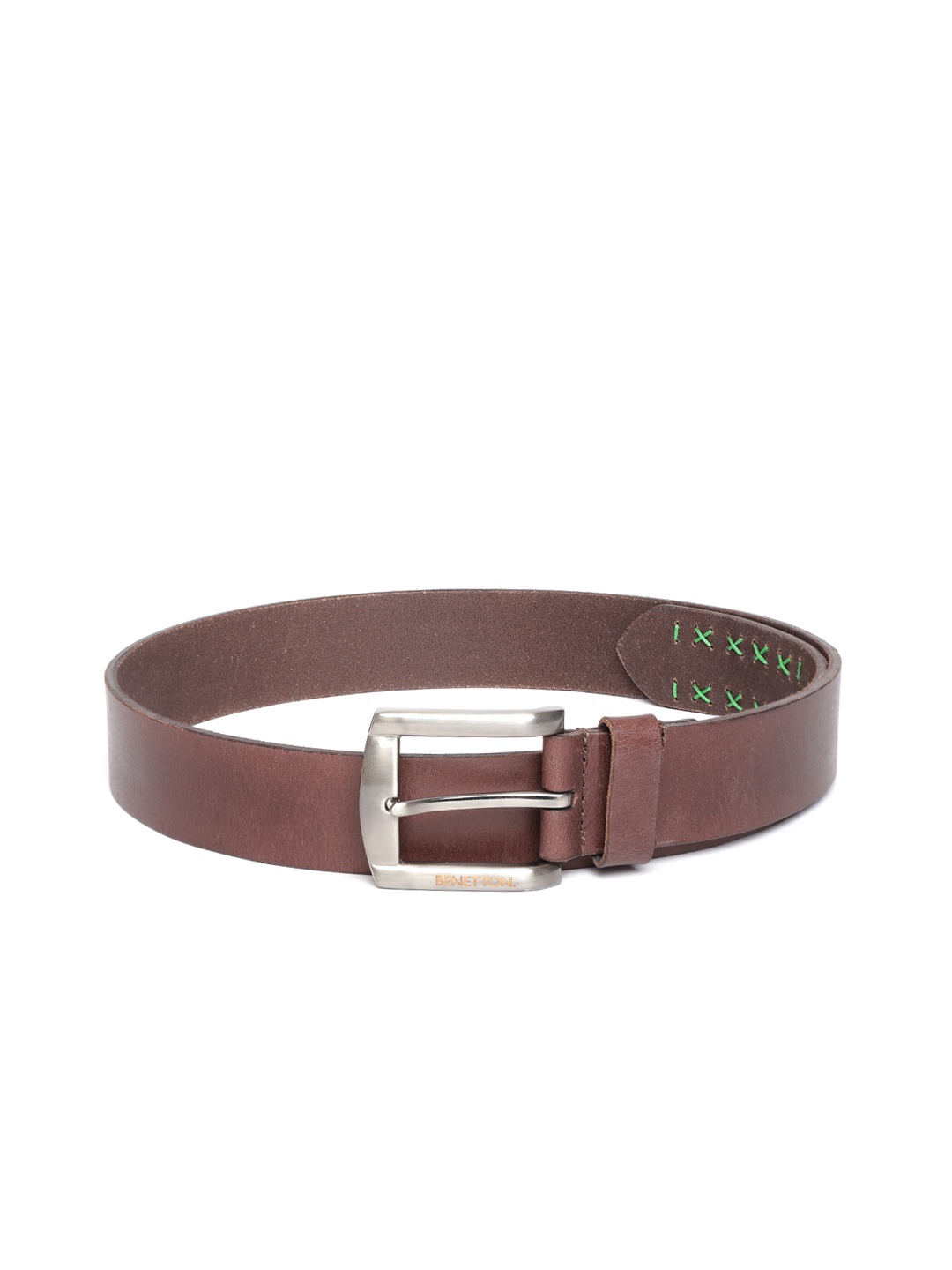 United Colors of Benetton Men Brown Solid Leather Belt