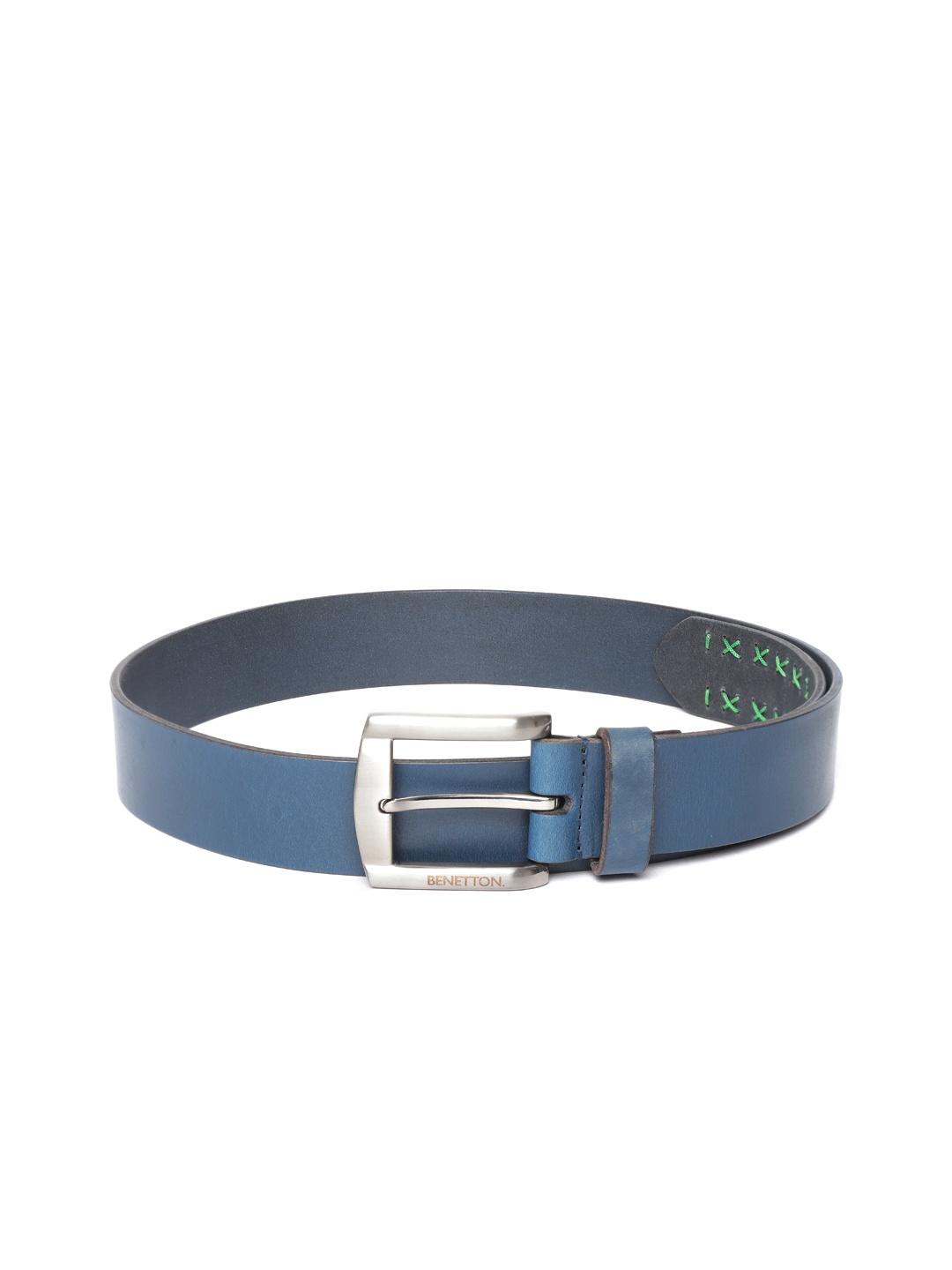 United Colors of Benetton Men Navy Blue Solid Leather Belt