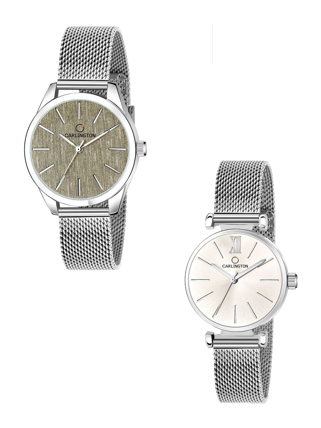 CARLINGTON Women Set Of 2 Stainless Steel Bracelet Style Straps Analogue Watch, Multi
CARLINGTON Women Set Of 2 Stainless Steel Bracelet Style Straps Analogue Watch, Multi