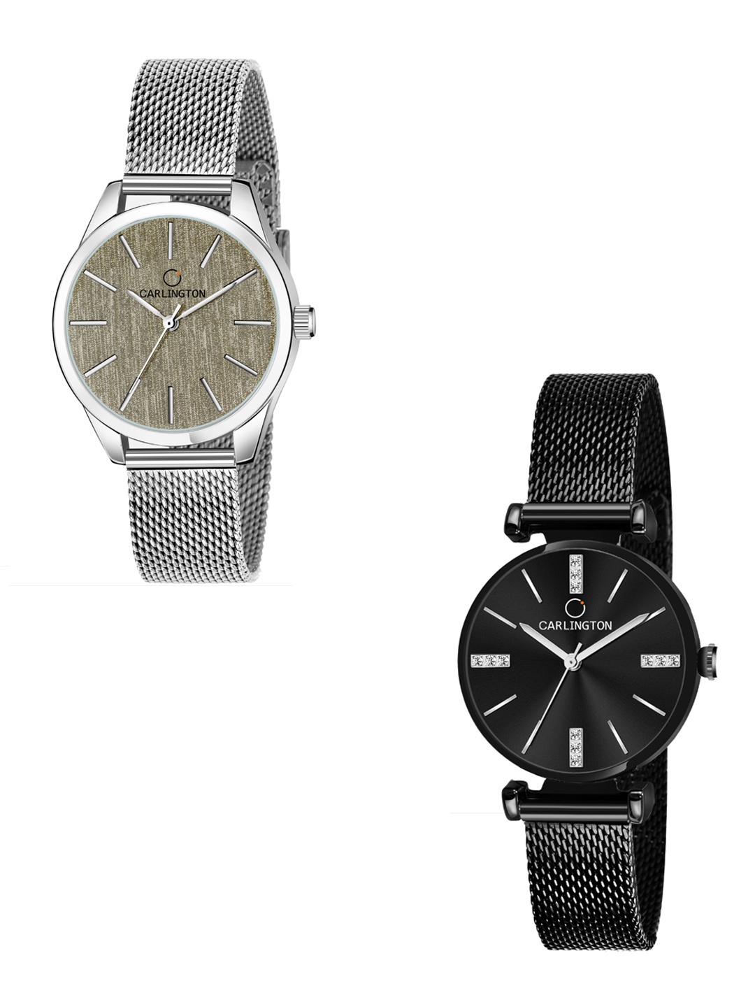 CARLINGTON Women Set Of 2 Stainless Steel Bracelet Style Straps Analogue Watch, Multi
CARLINGTON Women Set Of 2 Stainless Steel Bracelet Style Straps Analogue Watch, Multi
