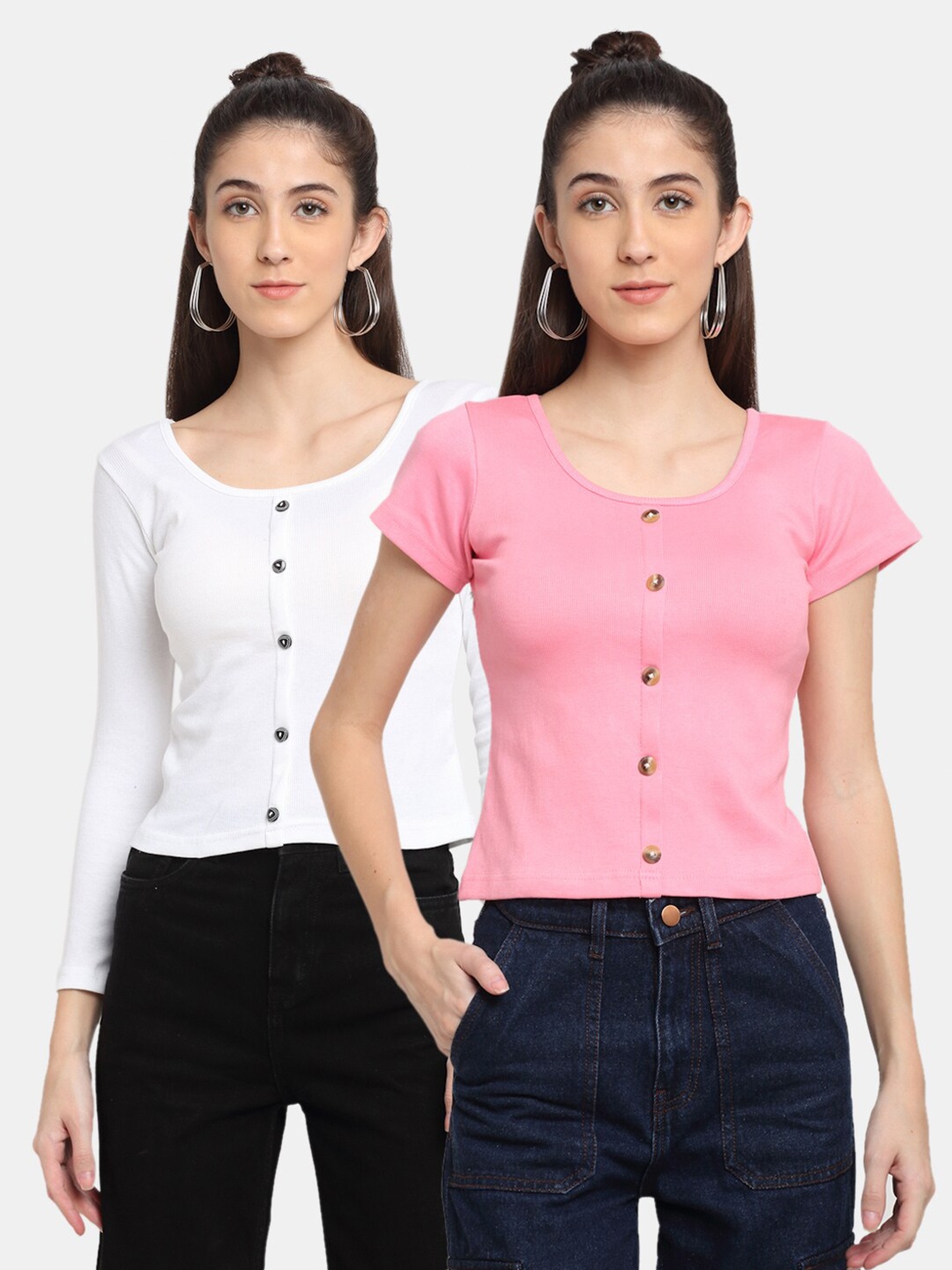 Miaz Lifestyle Pink Regular Top
