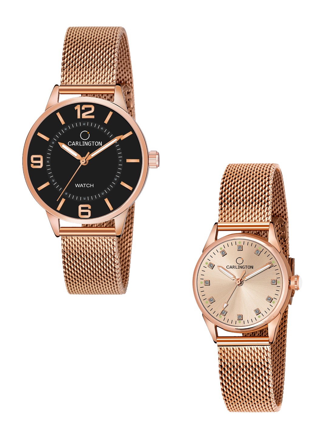 CARLINGTON Women Set of 2 Black Stainless Steel Bracelet Style Straps Analogue Watch
CARLINGTON Women Set of 2 Black Stainless Steel Bracelet Style Straps Analogue Watch