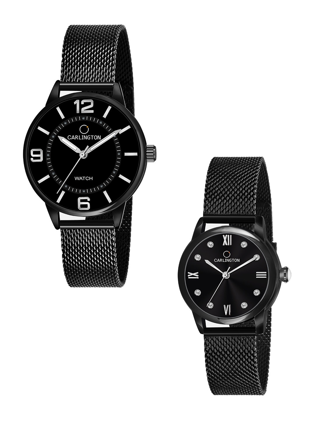 CARLINGTON Women Black Dial & Black Stainless Steel Bracelet Style Straps Analogue Watch
CARLINGTON Women Black Dial & Black Stainless Steel Bracelet Style Straps Analogue Watch