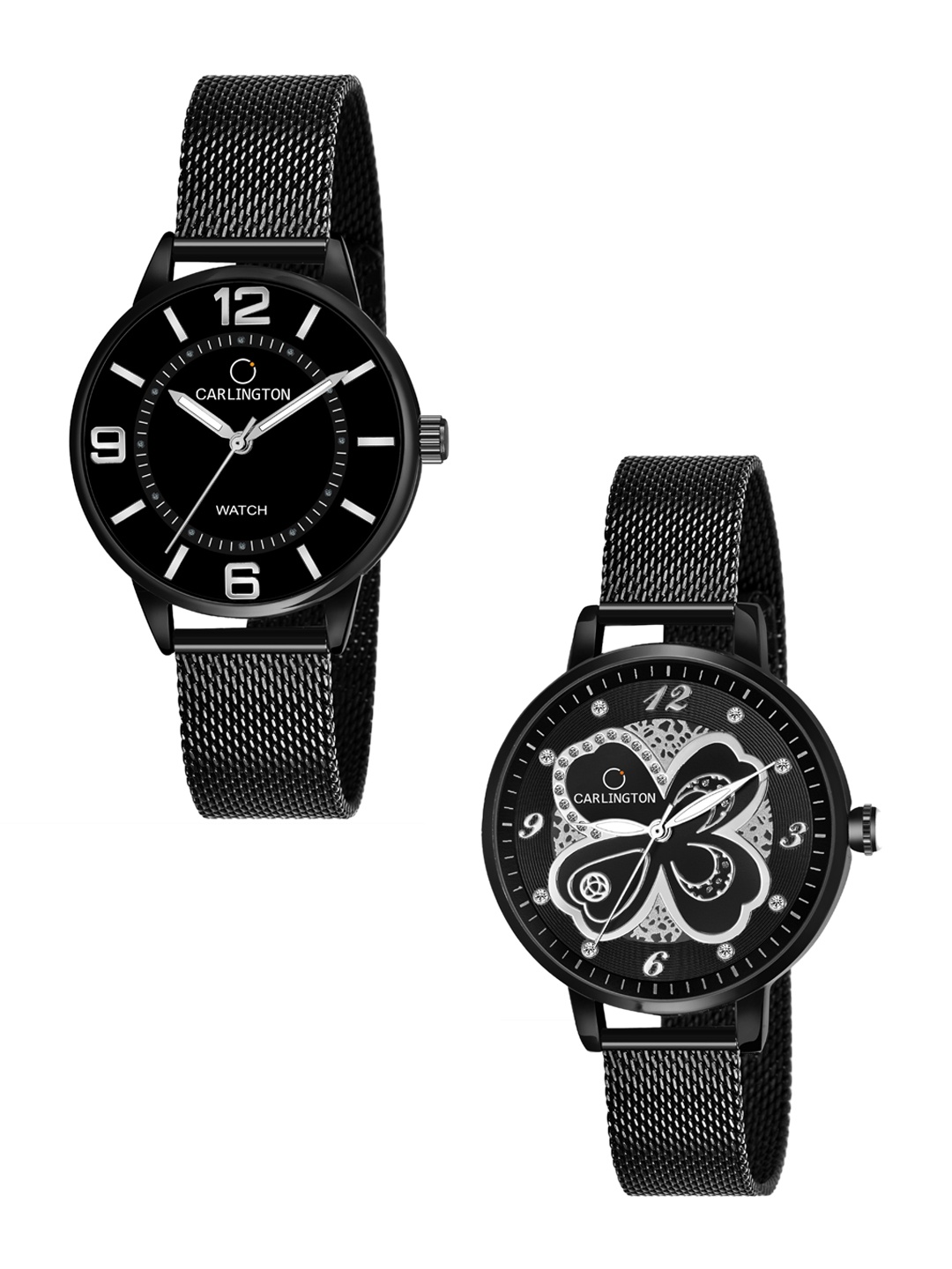 CARLINGTON Women Black Set Of 2 Stainless Steel Bracelet Style Straps Analogue Watch
CARLINGTON Women Black Set Of 2 Stainless Steel Bracelet Style Straps Analogue Watch