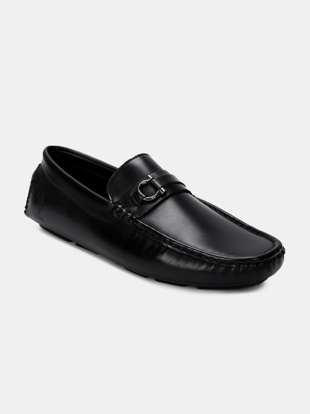U S Polo Assn Men Black PU Driving Shoes