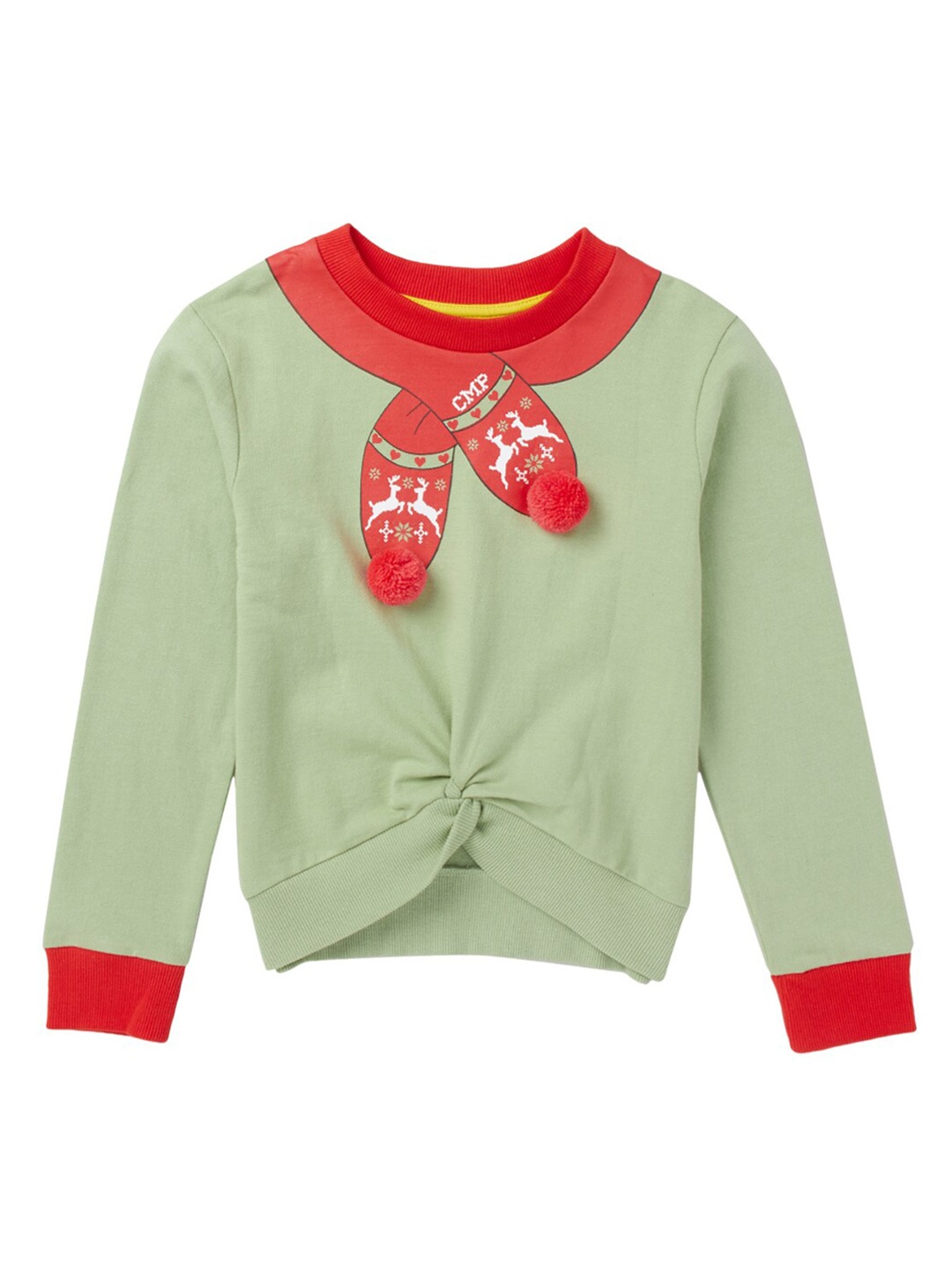 Cub McPaws Girls Green Printed Sweatshirt