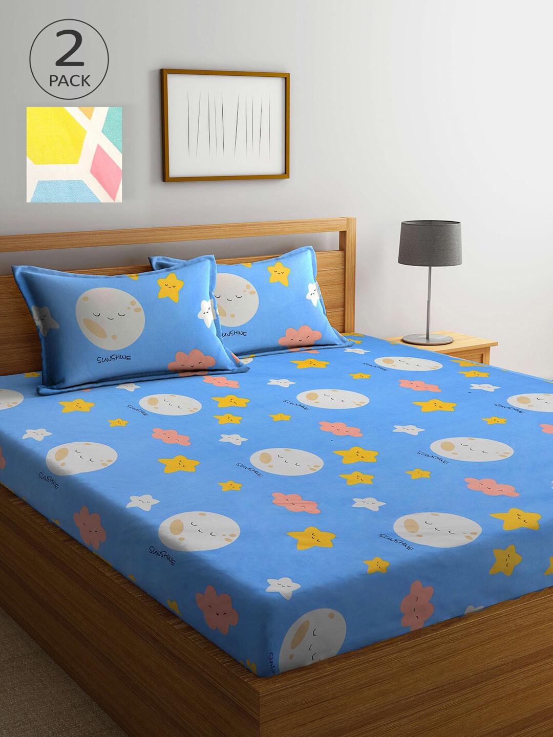 KLOTTHE Blue & Yellow Cartoon Characters 210 TC 2 King Bedsheet with 4 Pillow Covers
KLOTTHE Blue & Yellow Cartoon Characters 210 TC 2 King Bedsheet with 4 Pillow Covers