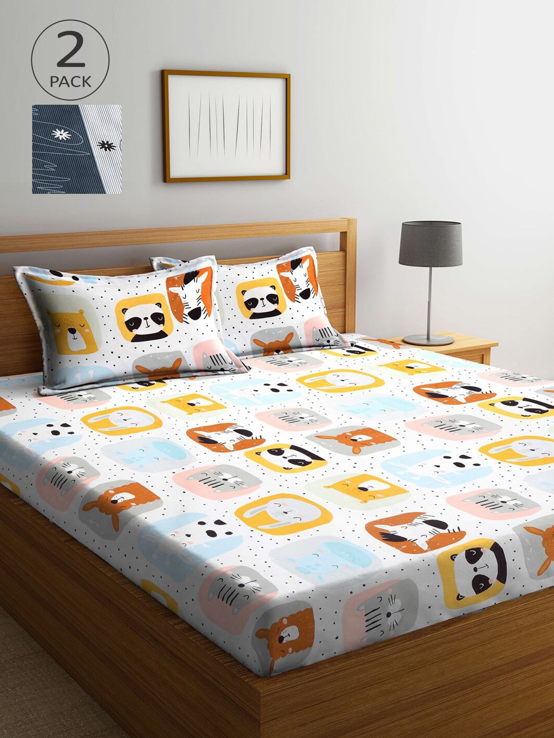 KLOTTHE Grey & White Cartoon Characters 300 TC 2 King Bedsheets with 4 Pillow Covers
KLOTTHE Grey & White Cartoon Characters 300 TC 2 King Bedsheets with 4 Pillow Covers