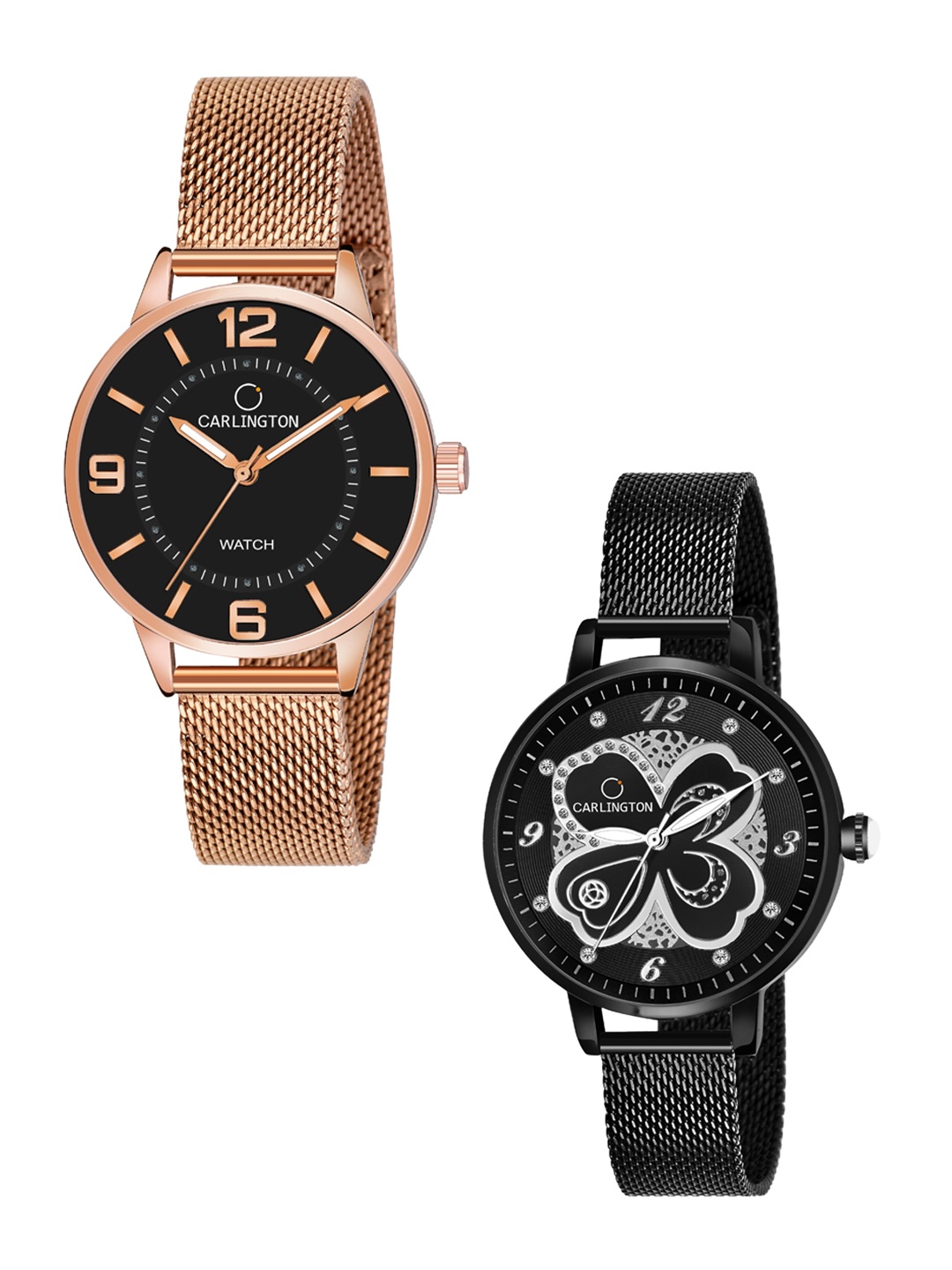 CARLINGTON Women Set of 2 Stainless Steel Bracelet Strap Watches CT2002 & CT2019, Multi
CARLINGTON Women Set of 2 Stainless Steel Bracelet Strap Watches CT2002 & CT2019, Multi