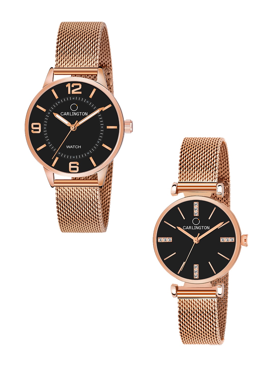 CARLINGTON Women Set of 2 Stainless Steel Bracelet Strap Watches CT2002 & CT2011, Multi
CARLINGTON Women Set of 2 Stainless Steel Bracelet Strap Watches CT2002 & CT2011, Multi