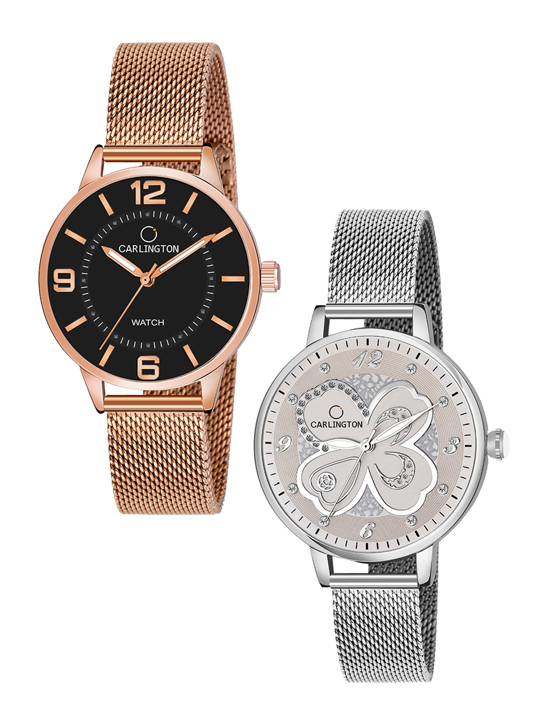 CARLINGTON Women Set of 2 Stainless Steel Bracelet Strap Watches CT2002 & CT2019, Multi
CARLINGTON Women Set of 2 Stainless Steel Bracelet Strap Watches CT2002 & CT2019, Multi