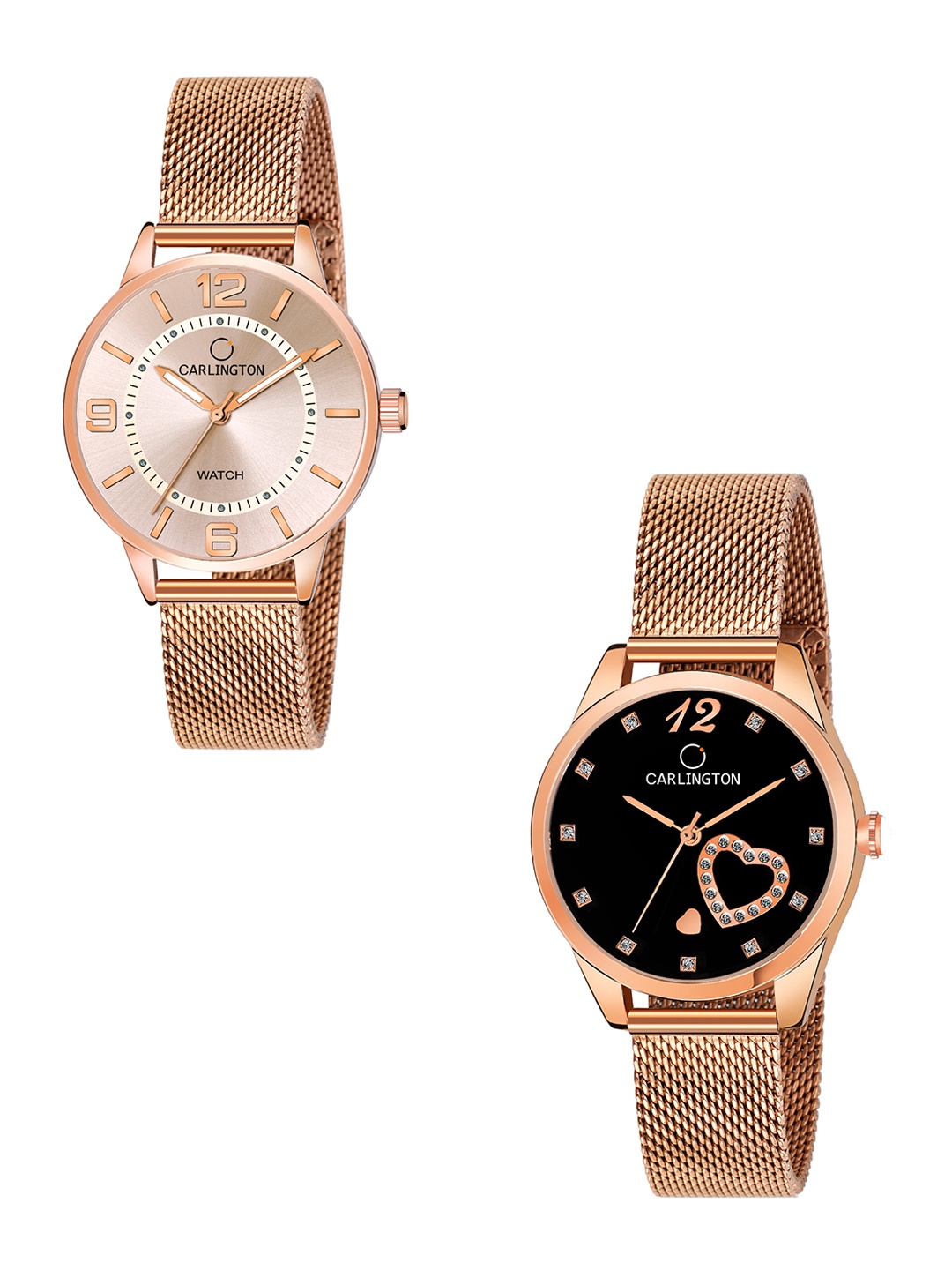 CARLINGTON Women Set of 2 Stainless Steel Bracelet Style Straps Analogue Watches, Multi
CARLINGTON Women Set of 2 Stainless Steel Bracelet Style Straps Analogue Watches, Multi