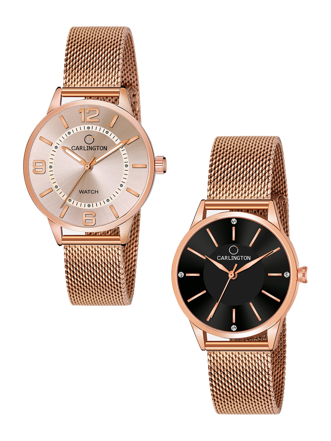 CARLINGTON Women Set of 2 Stainless Steel Bracelet Straps Analogue Watches CT2002 & CT2004, Multi
CARLINGTON Women Set of 2 Stainless Steel Bracelet Straps Analogue Watches CT2002 & CT2004, Multi