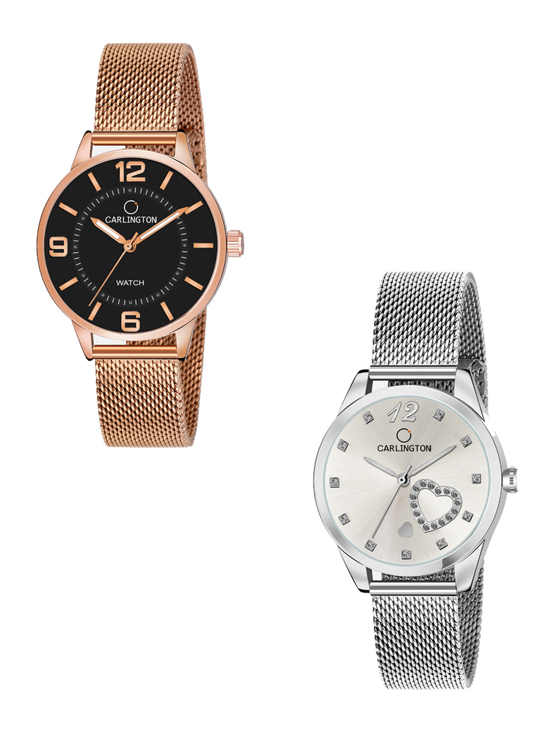 CARLINGTON Women Set of 2 Stainless Steel Bracelet Straps Analogue Watches CT2002 & CT2006, Multi
CARLINGTON Women Set of 2 Stainless Steel Bracelet Straps Analogue Watches CT2002 & CT2006, Multi