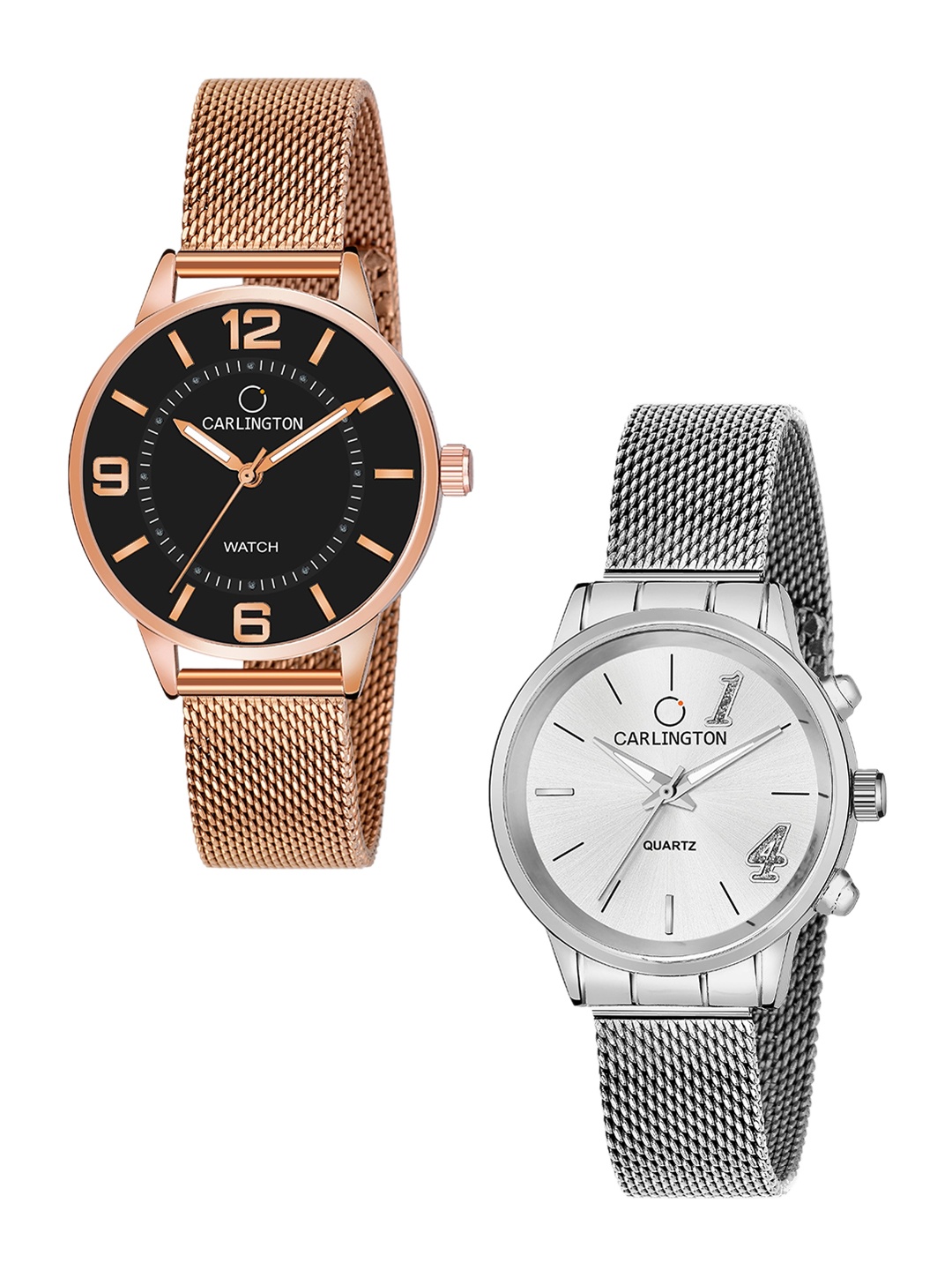 CARLINGTON Women Set of 2 Stainless Steel Bracelet Straps Analogue Watches CT2002 & CT2012, Multi
CARLINGTON Women Set of 2 Stainless Steel Bracelet Straps Analogue Watches CT2002 & CT2012, Multi