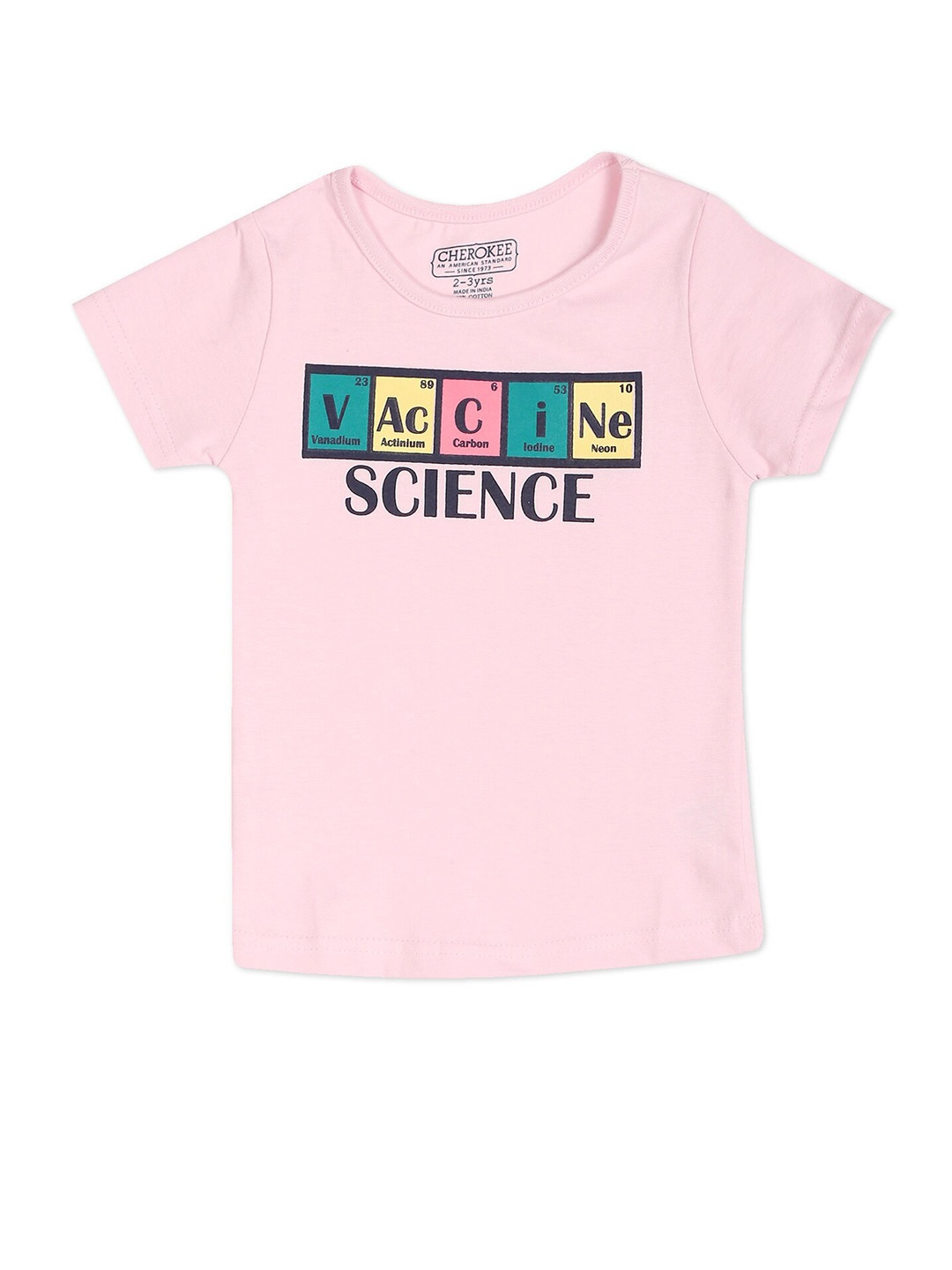 Cherokee Girls Pink Typography Printed T-shirt