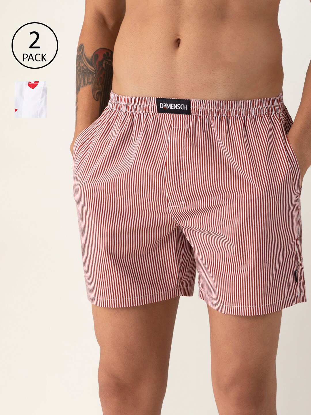 DAMENSCH Men Pack of 2 Assorted Ultra-Light Cotton Boxer Shorts- DAM-LBX-CR-PAW-PACK, Red
DAMENSCH Men Pack of 2 Assorted Ultra-Light Cotton Boxer Shorts- DAM-LBX-CR-PAW-PACK, Red