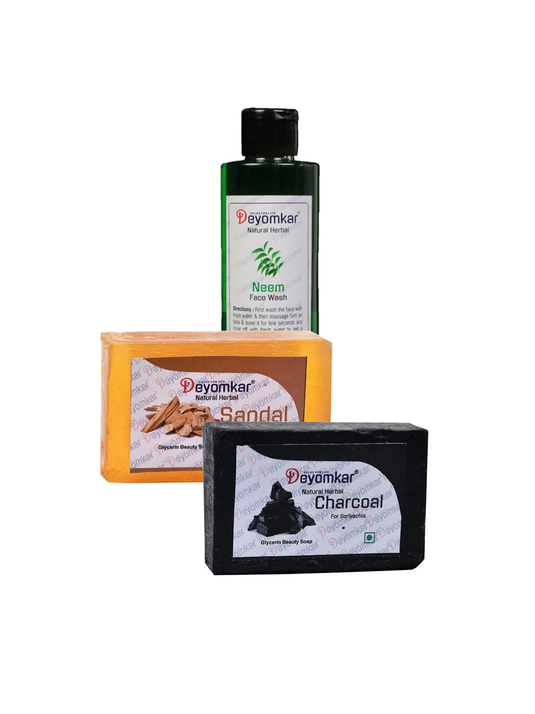Deyomkar Set of 2 Herbal Neem Face Wash with Sandalwood Soap And Charcoal Soap, Green
Deyomkar Set of 2 Herbal Neem Face Wash with Sandalwood Soap And Charcoal Soap, Green