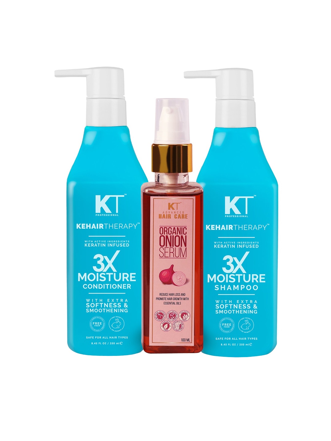KEHAIRTHERAPY Set of 3X Moisture Shampoo 250ml & Conditioner 250ml & Onion Serum 100ml, Turquoise blue
KEHAIRTHERAPY Set of 3X Moisture Shampoo 250ml & Conditioner 250ml & Onion Serum 100ml, Turquoise blue