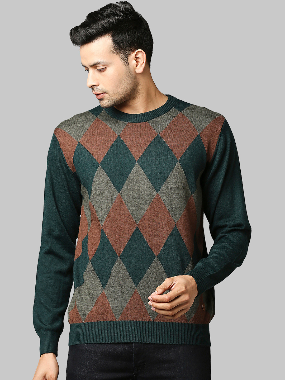 Raymond Men Green & Brown Argyle Pullover 
Raymond Men Green & Brown Argyle Pullover