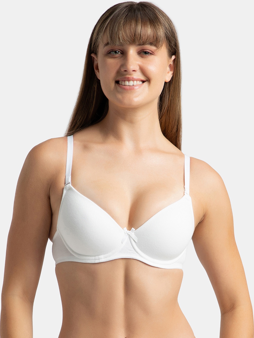 Jockey UnderWired Padded Cotton Medium Coverage Multiway Styling Tshirt Bra-1245, White
Jockey UnderWired Padded Cotton Medium Coverage Multiway Styling Tshirt Bra-1245, White