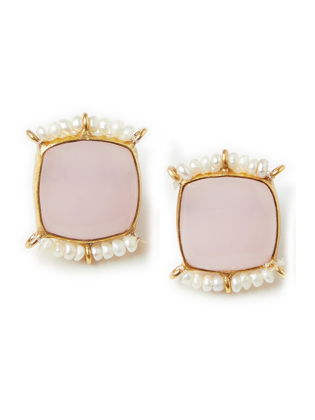 Fabindia Pink Gold-Plated Handcrafted Sterling Silver Square Oversized Stud Earrings
Fabindia Pink Gold-Plated Handcrafted Sterling Silver Square Oversized Stud Earrings