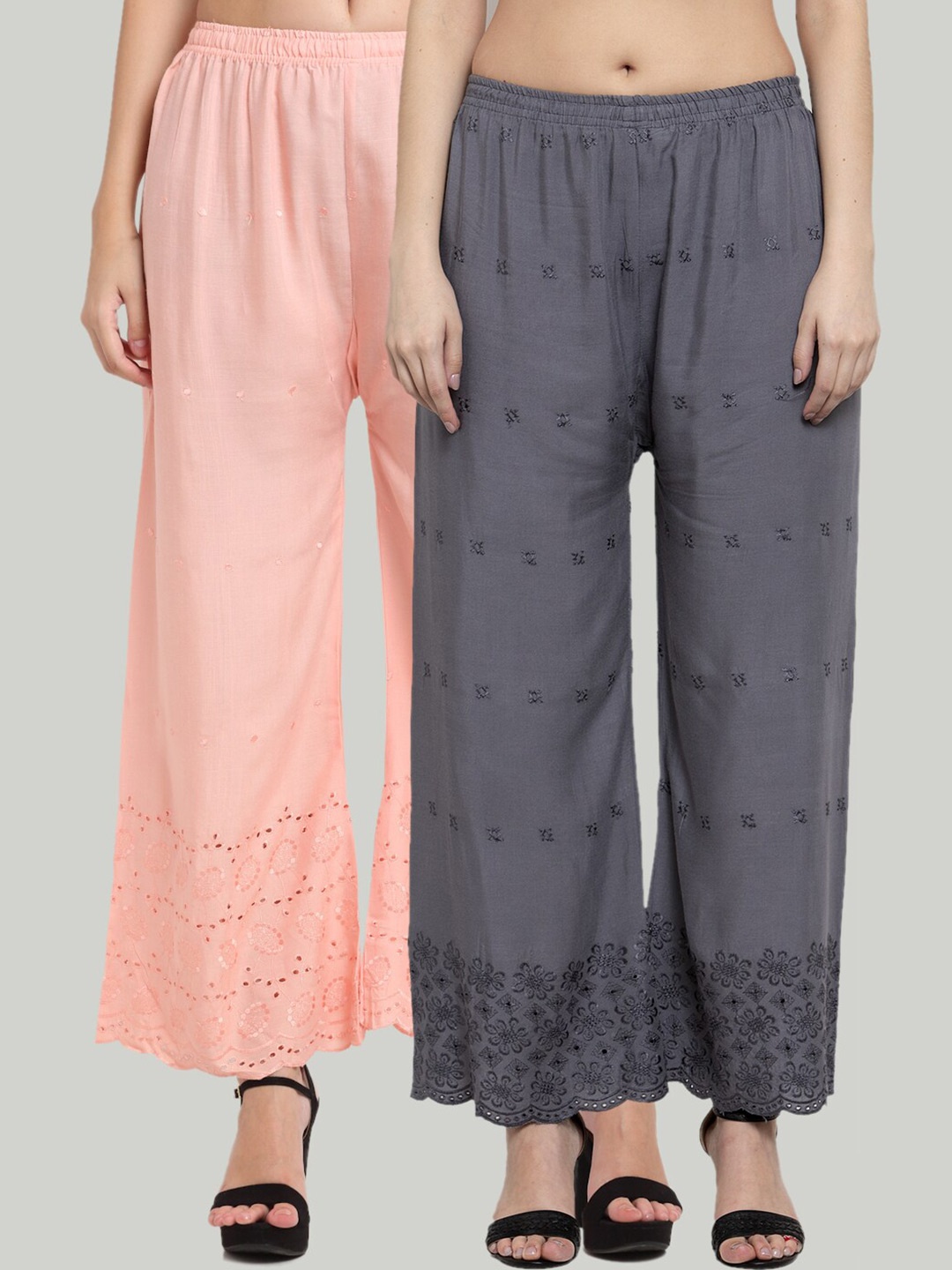 Miaz Lifestyle Women Pack Of 2 Grey & Peach-Coloured Floral Handloom Palazzos
Miaz Lifestyle Women Pack Of 2 Grey & Peach-Coloured Floral Handloom Palazzos