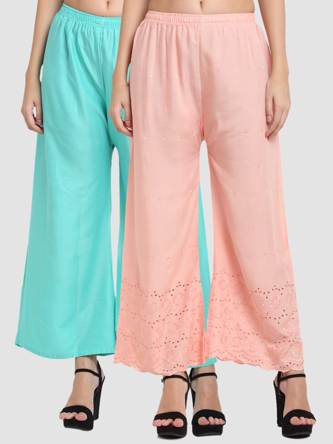 Miaz Lifestyle Women Pack Of 2 Blue & Peach-Coloured Embroidered Handloom Ethnic Palazzos
Miaz Lifestyle Women Pack Of 2 Blue & Peach-Coloured Embroidered Handloom Ethnic Palazzos
