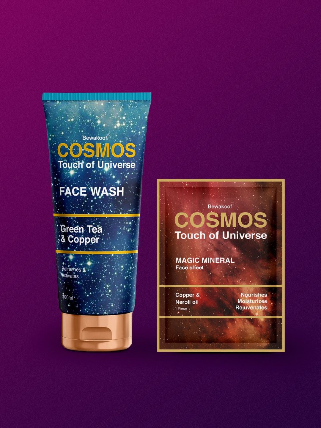 BEWAKOOF COSMOS Green Tea & Copper Face Wash, White