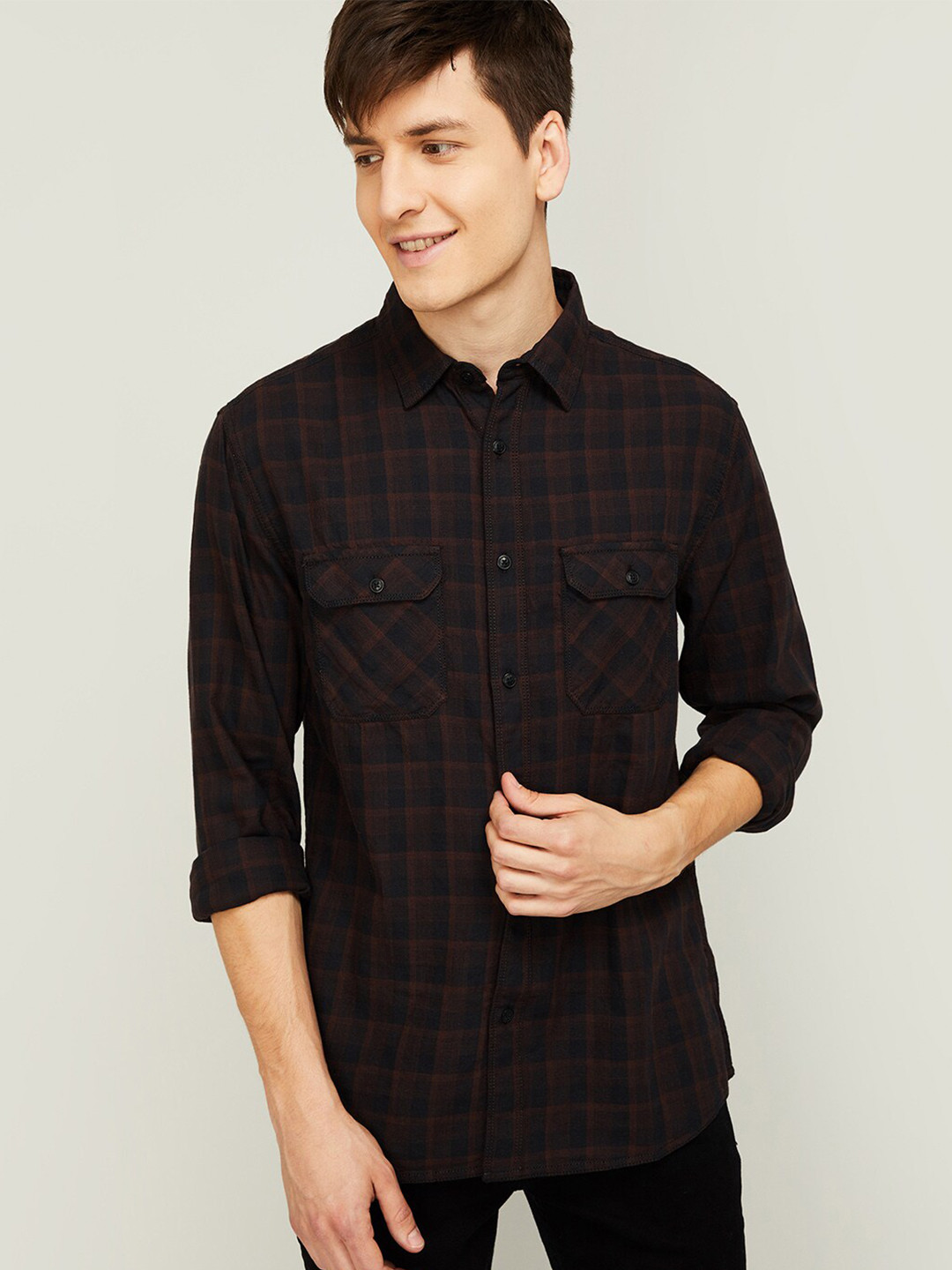 Forca by Lifestyle Men Brown Tartan Checked Casual Shirt
Forca by Lifestyle Men Brown Tartan Checked Casual Shirt