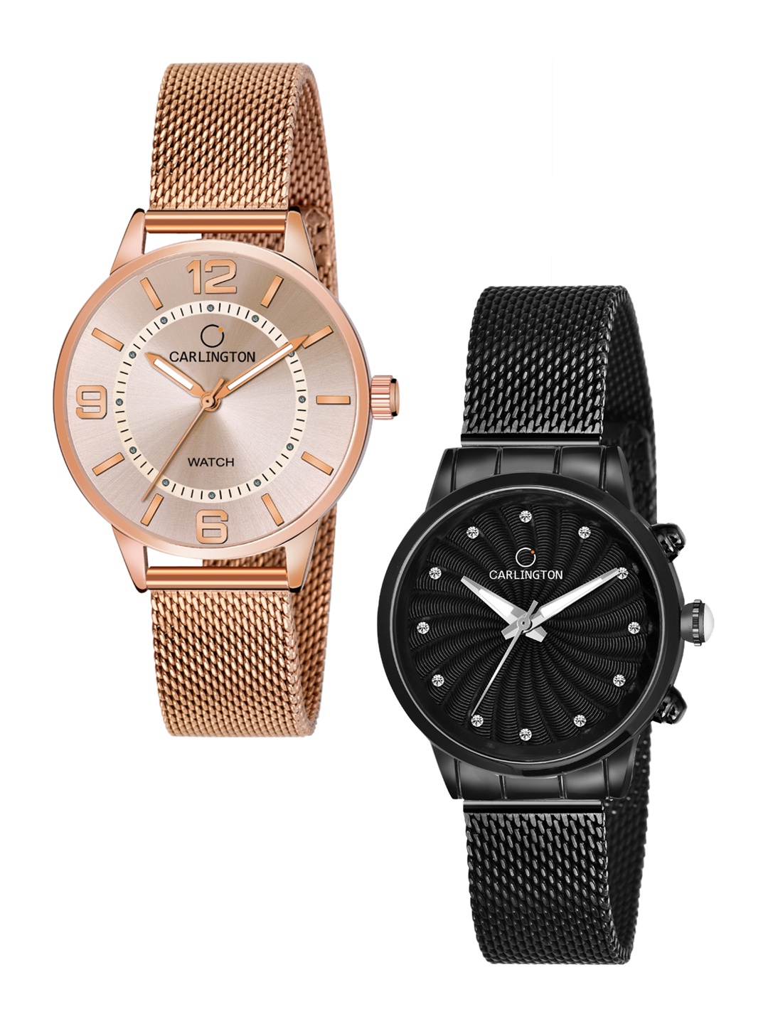 CARLINGTON Women Set Of 2 Multicoloured Dial & Stainless Steel Bracelet Straps Analogue Watch CT2002 RoseGold-CT2017 Black, Multi
CARLINGTON Women Set Of 2 Multicoloured Dial & Stainless Steel Bracelet Straps Analogue Watch CT2002 RoseGold-CT2017 Black, Multi