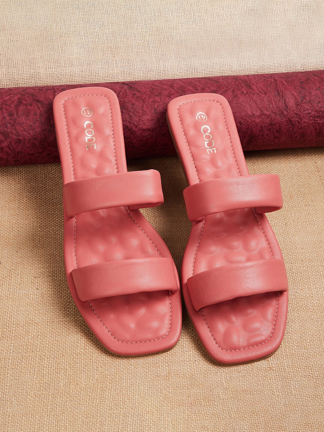 CODE by Lifestyle Women Coral Red Open Toe Flats