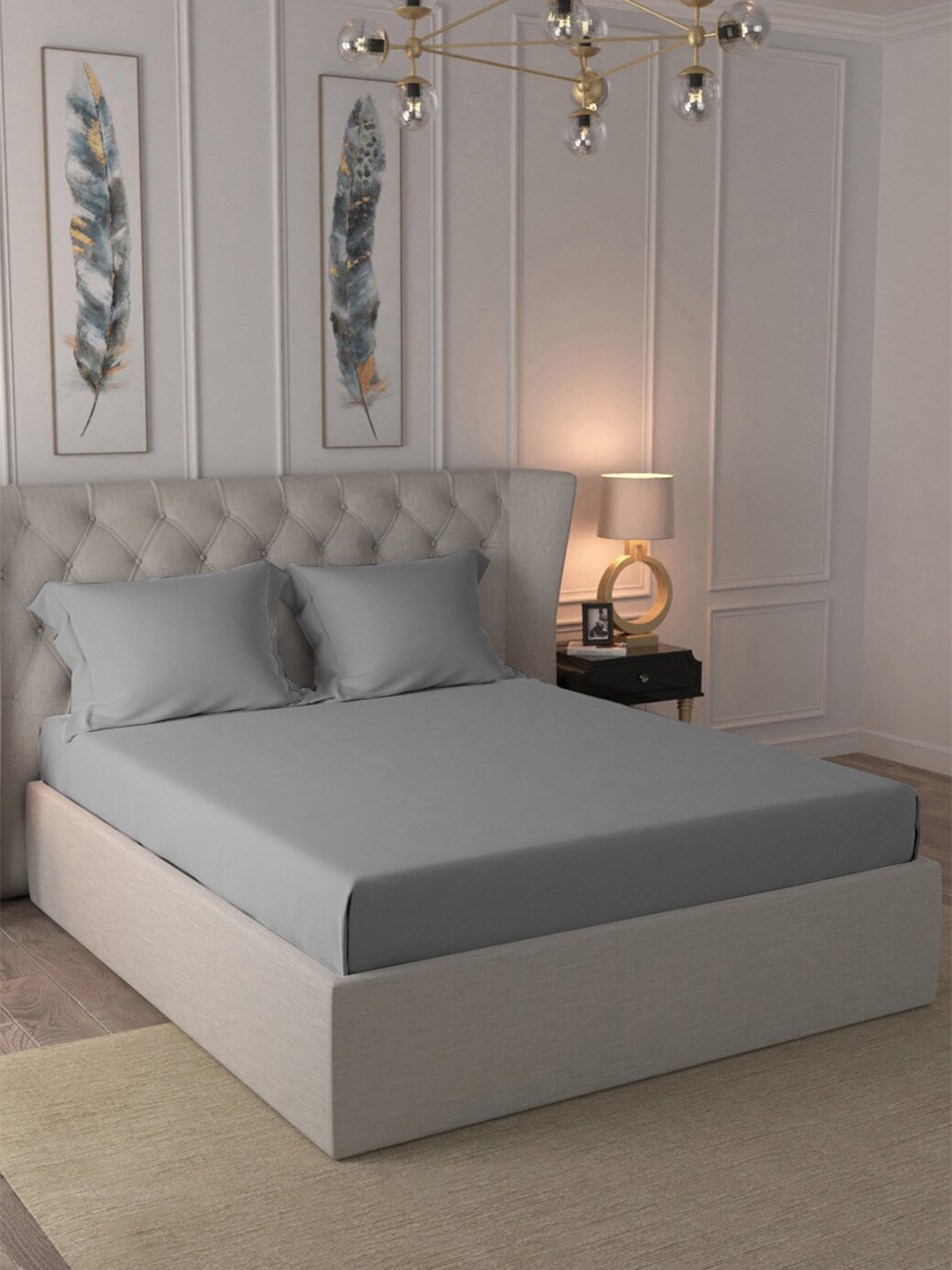 BLUE DAHLIA Grey 700 TC Pure Cotton Superfine King Bedsheet with 2 Pillow Covers
BLUE DAHLIA Grey 700 TC Pure Cotton Superfine King Bedsheet with 2 Pillow Covers