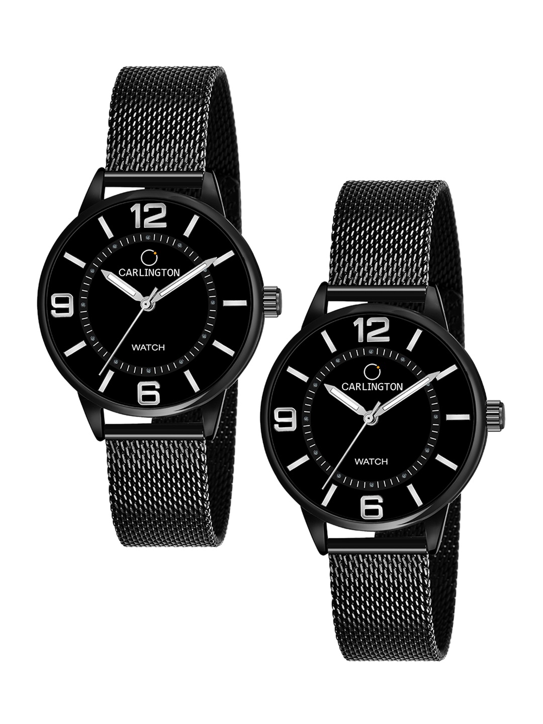 CARLINGTON Women Black Dial & Stainless Steel Bracelet Style Straps Analogue Watch CT2002
CARLINGTON Women Black Dial & Stainless Steel Bracelet Style Straps Analogue Watch CT2002