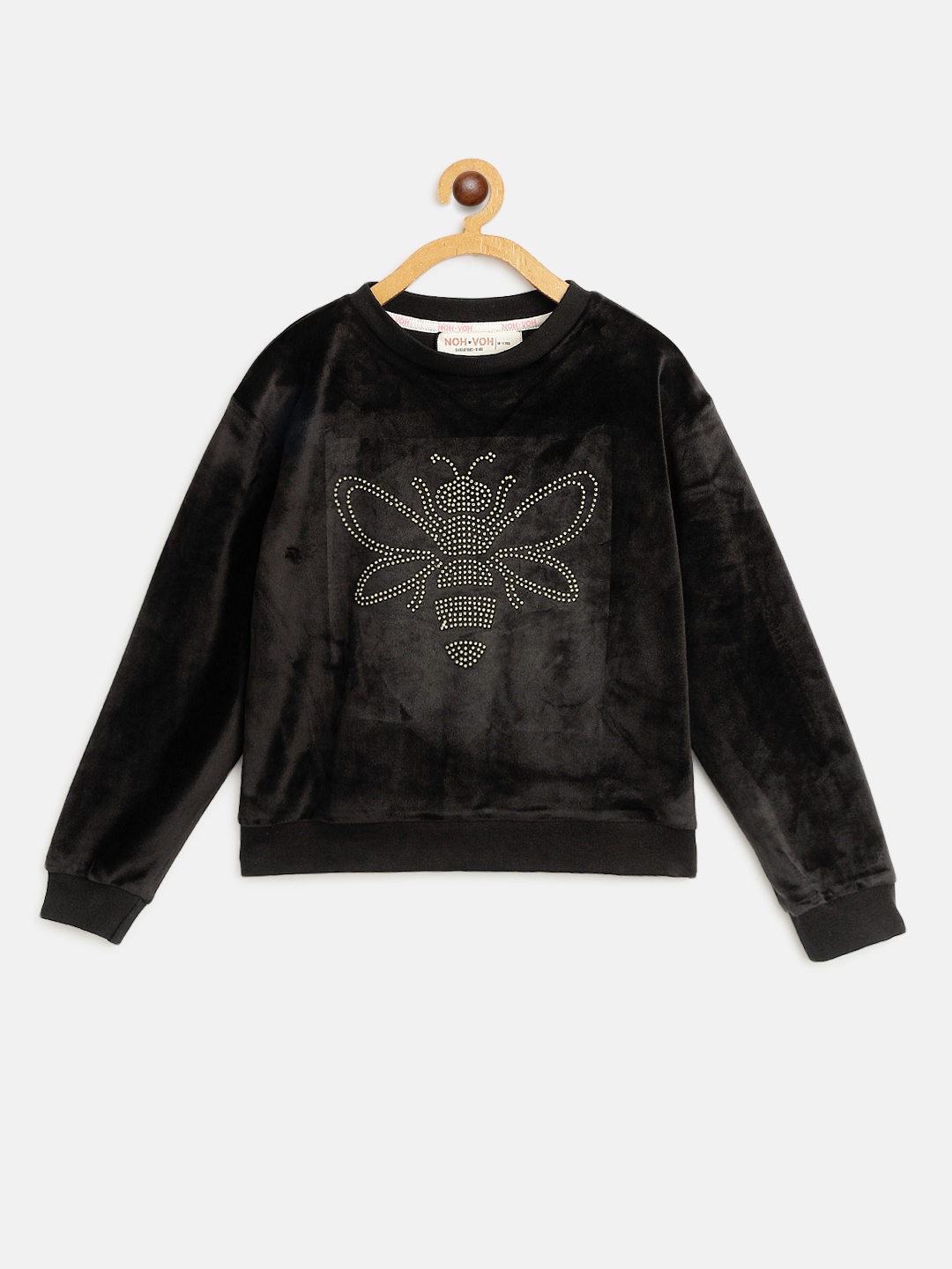 Noh Voh - SASSAFRAS Kids Girls Black & Golden Dragonfly Studded Velour Finish Sweatshirt
Noh Voh - SASSAFRAS Kids Girls Black & Golden Dragonfly Studded Velour Finish Sweatshirt