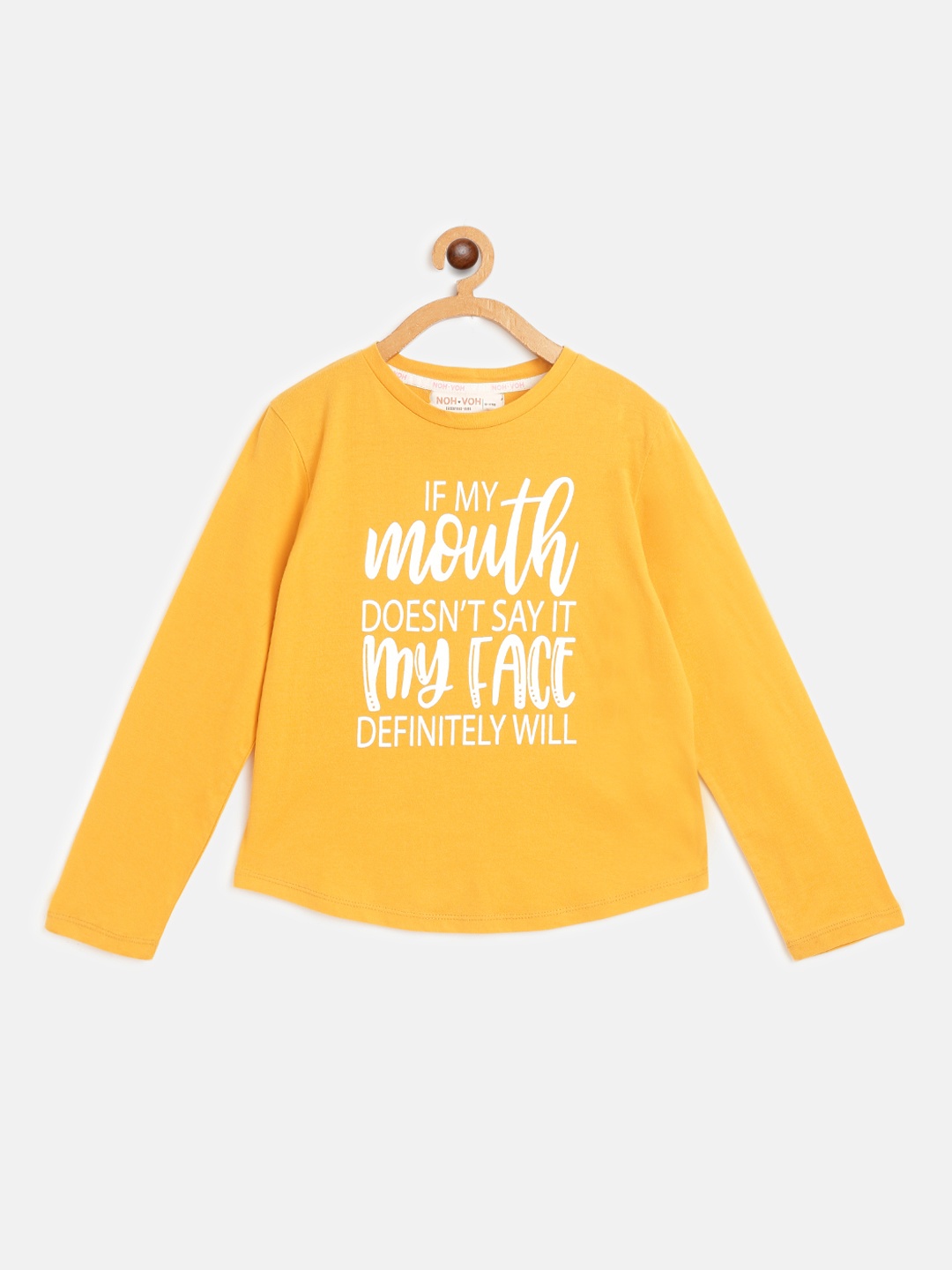 Noh Voh - SASSAFRAS Kids Girls Mustard Yellow Typography Printed Pure Cotton T-shirt
Noh Voh - SASSAFRAS Kids Girls Mustard Yellow Typography Printed Pure Cotton T-shirt
