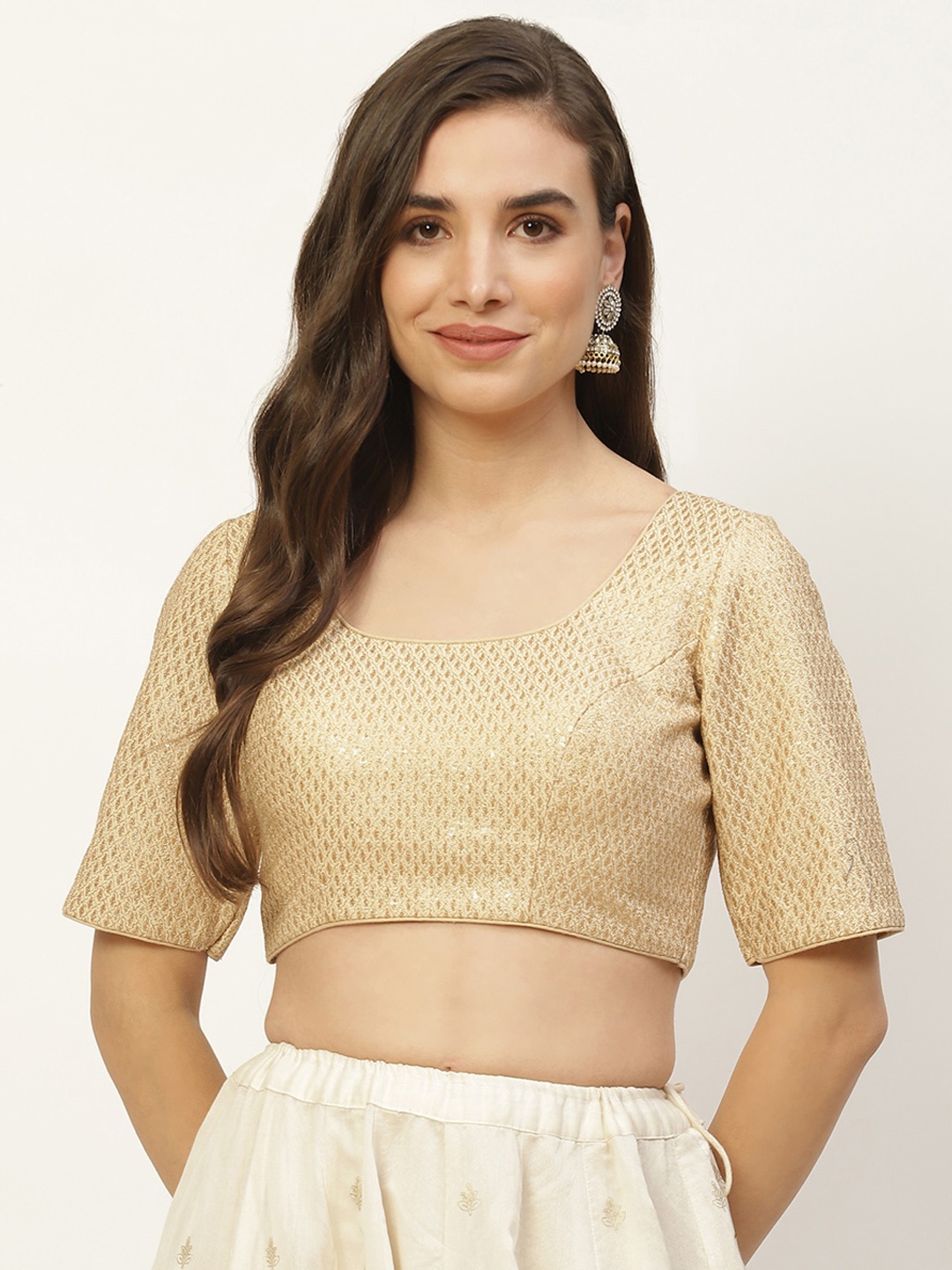 NDS Niharikaa Designer Studio Golden Woven Design Padded Readymade Saree Blouse, Gold
NDS Niharikaa Designer Studio Golden Woven Design Padded Readymade Saree Blouse, Gold