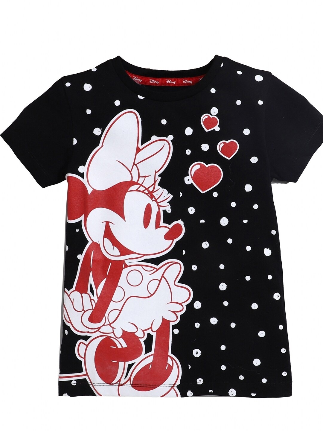 KINSEY Girls Black & Red Minnie Mouse Printed Monochrome Bio Finish Pure Cotton T-shirt
KINSEY Girls Black & Red Minnie Mouse Printed Monochrome Bio Finish Pure Cotton T-shirt