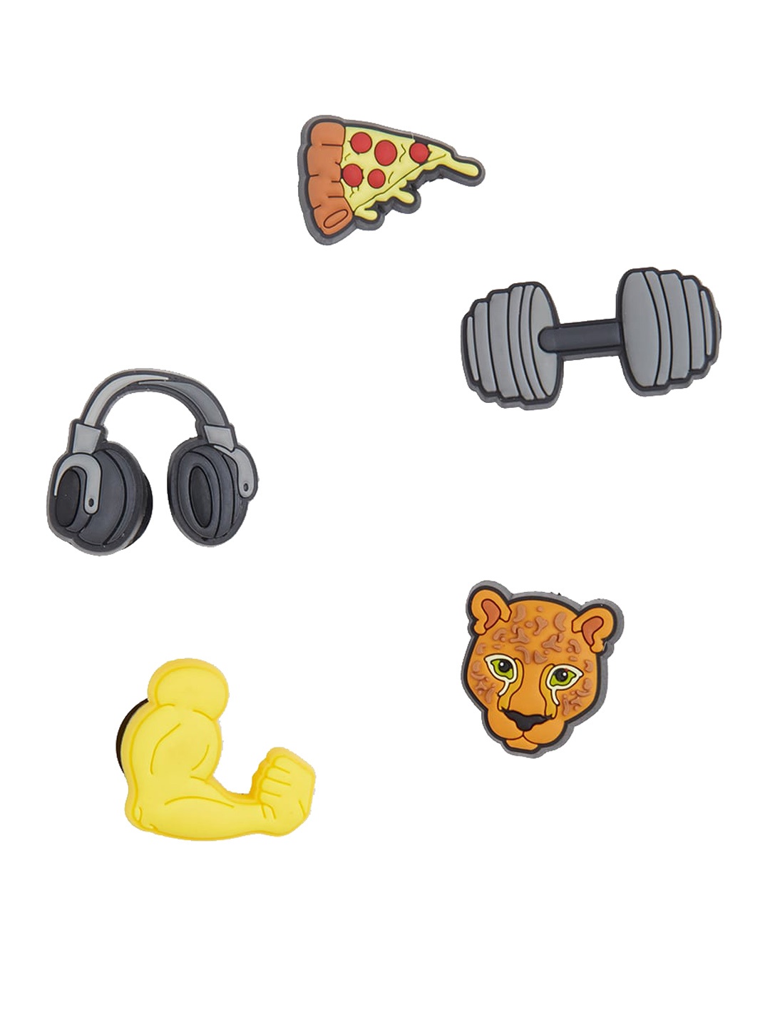 Crocs Set Of 5 Get Swole Jibbitz Shoe Charms, Grey