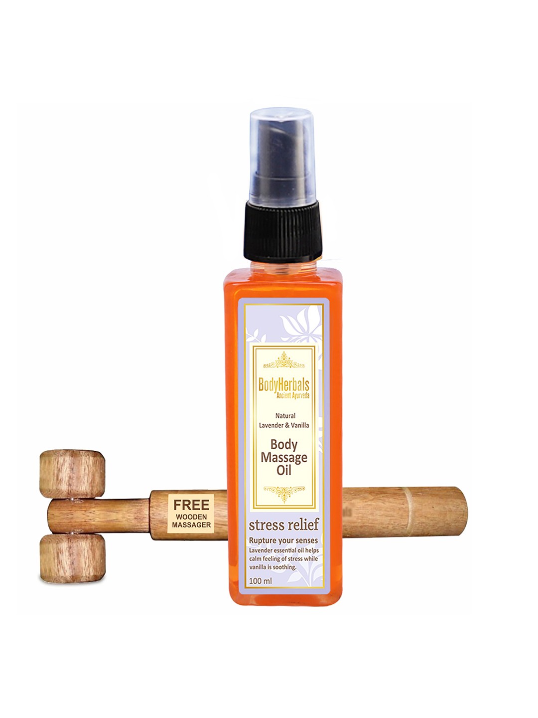 BodyHerbals Cold Pressed Lavender + Vanilla De-Stress Body Massage Oil - 100 ml, Transparent
BodyHerbals Cold Pressed Lavender + Vanilla De-Stress Body Massage Oil - 100 ml, Transparent