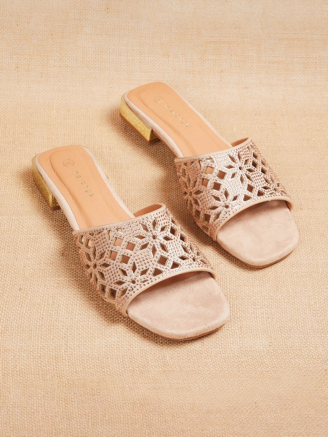Melange by Lifestyle Women Beige Open Toe Flats