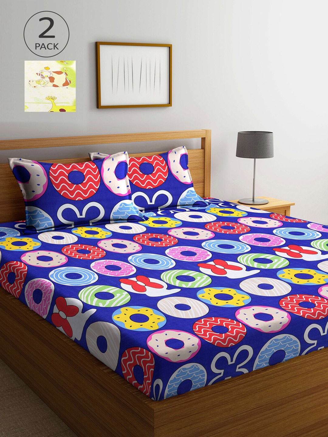 Arrabi Blue & Cream-Coloured Cartoon Characters 210 TC 2 King Bedsheet with 4 Pillow Covers
Arrabi Blue & Cream-Coloured Cartoon Characters 210 TC 2 King Bedsheet with 4 Pillow Covers