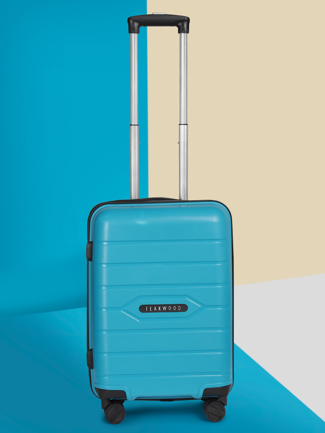 Teakwood Leathers Vibes Textured 360 Degree Rotation Hard Cabin-Sized Trolley Bag 40L, Blue
Teakwood Leathers Vibes Textured 360 Degree Rotation Hard Cabin-Sized Trolley Bag 40L, Blue