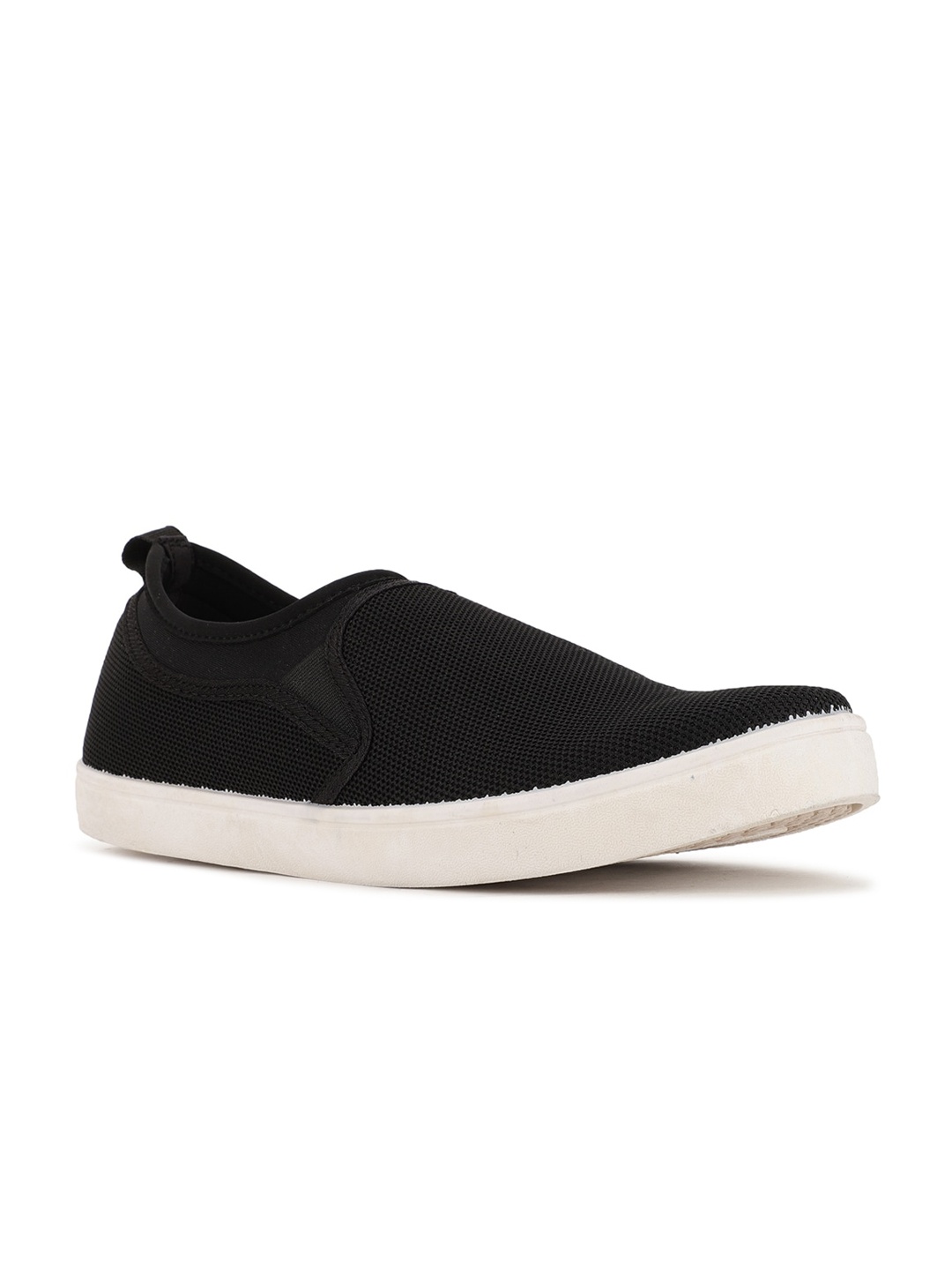 Bata Men Black Slip-On Sneakers