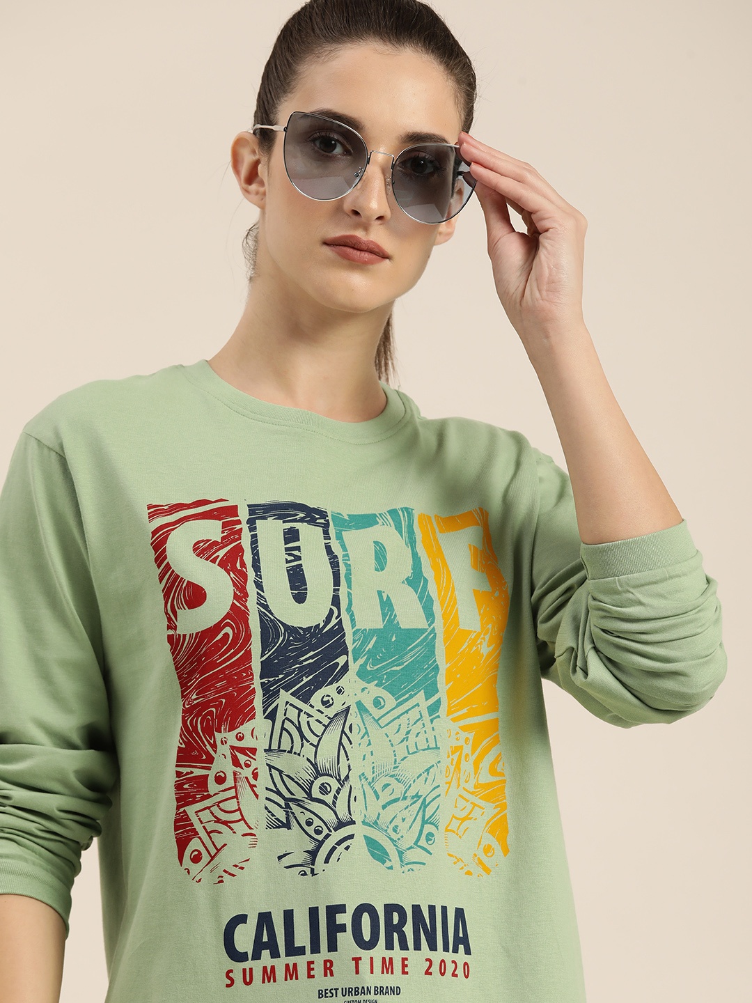 DILLINGER Women Green Typography Printed Drop-Shoulder Sleeves Cotton Loose T-shirt
DILLINGER Women Green Typography Printed Drop-Shoulder Sleeves Cotton Loose T-shirt