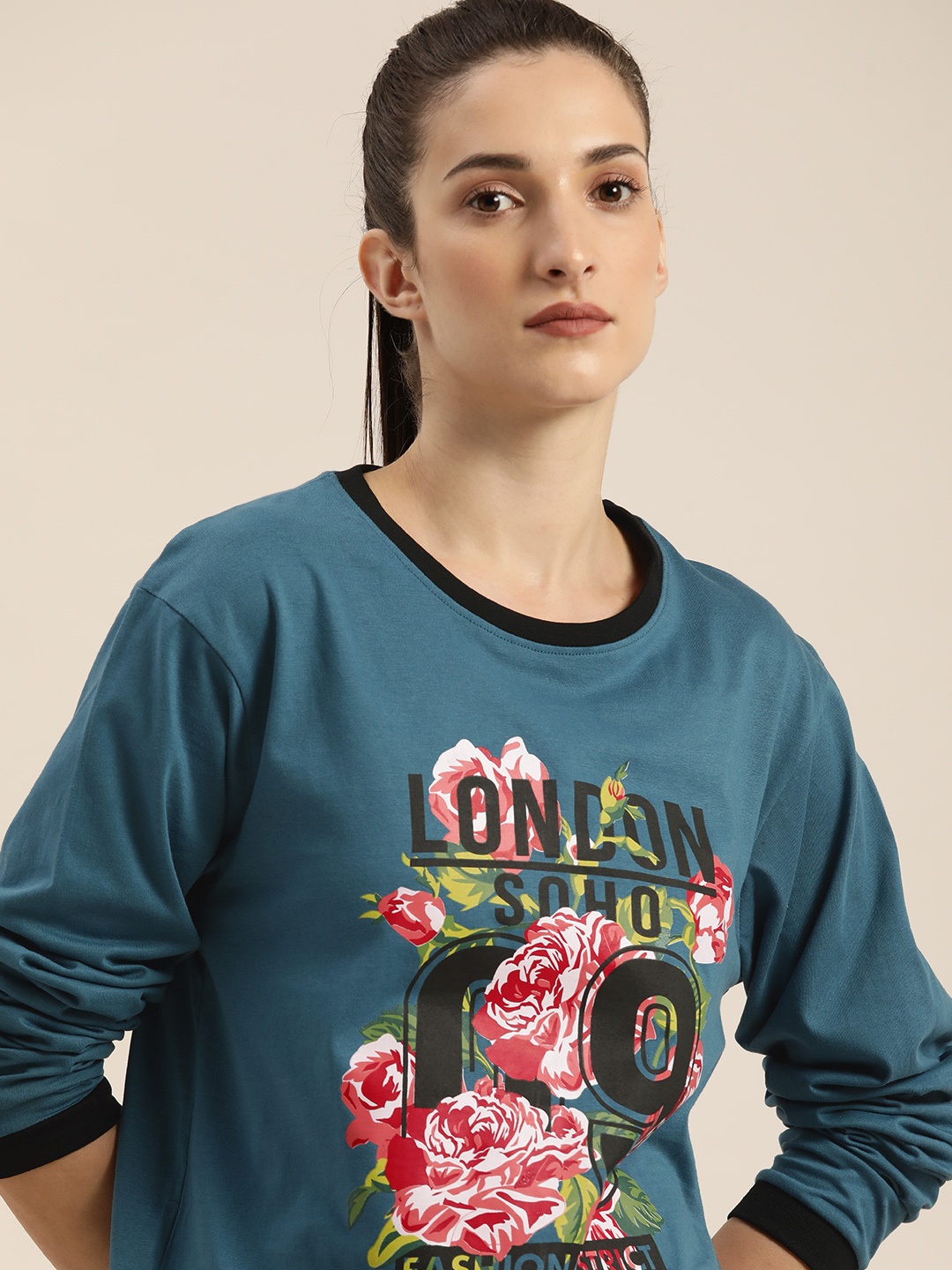 DILLINGER Women Teal Blue Typography Printed Drop-Shoulder Sleeves Applique Cotton T-shirt
DILLINGER Women Teal Blue Typography Printed Drop-Shoulder Sleeves Applique Cotton T-shirt