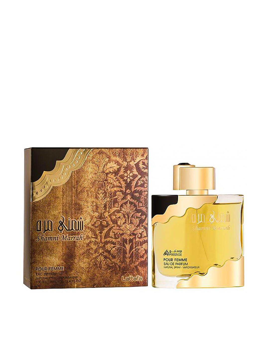 Lattafa Prestige Shamni Marrah Pour Femme Long Lasting Imported Eau De Perfume - 100 ml, Gold
Lattafa Prestige Shamni Marrah Pour Femme Long Lasting Imported Eau De Perfume - 100 ml, Gold