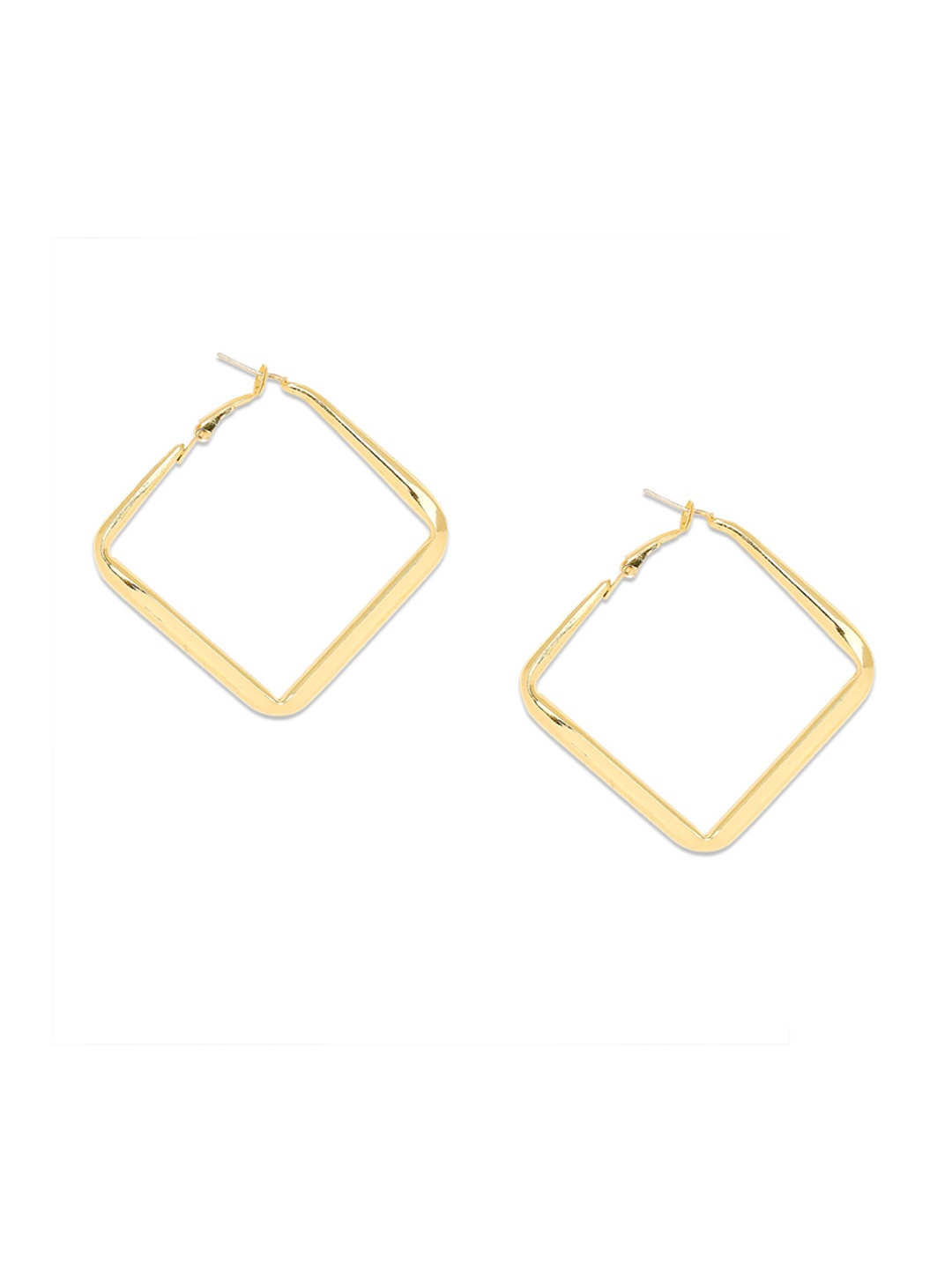BELLEZIYA Gold-Toned Geometric Hoop Earrings